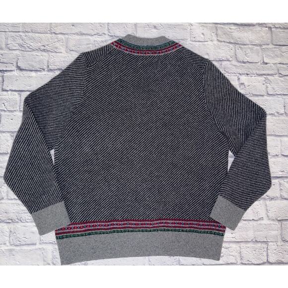 Brooks Brothers Men’s 100% Lambs Wool Multi Color V Neck Sweater Size XL - Picture 6 of 8